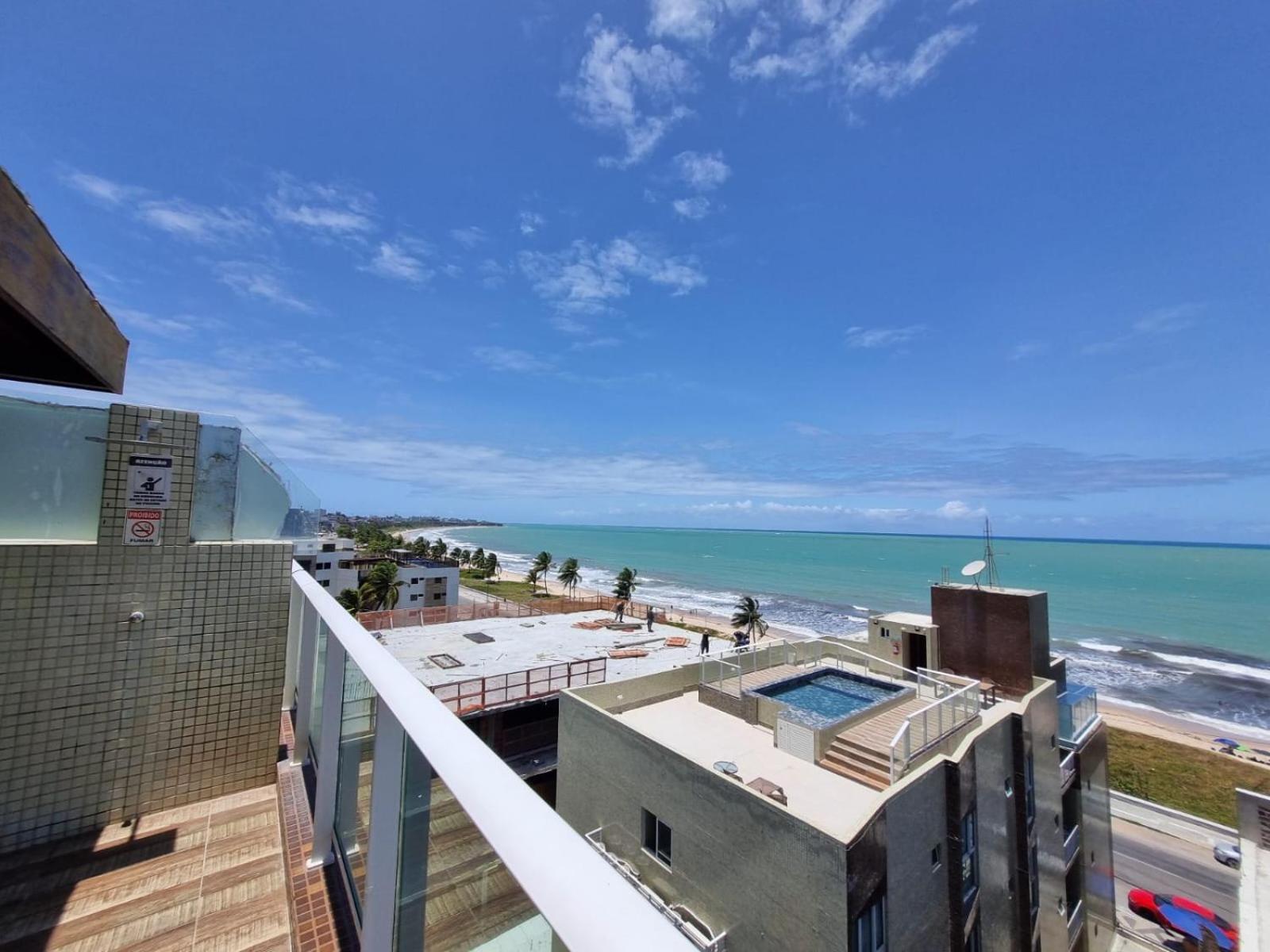 Confortável Flat com piscina de borda infinita na cobertura Cabedelo Esterno foto